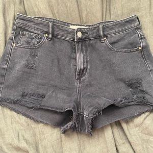 black high waisted festival shorts